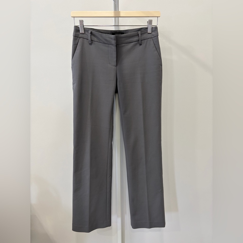 RW&Co Hepburn Women's Grey Office Pants Straight Slim Trousers Low Waist Size 00